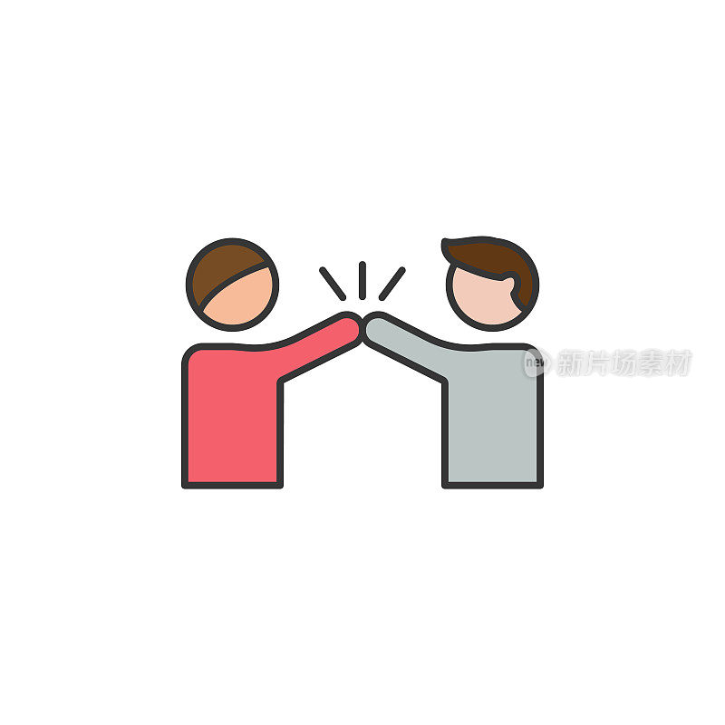 high five friendship outline icon. Elements of friendship line icon. Signs, symbols can be used for web, logo, mobile app, UI, UX on white background on white background